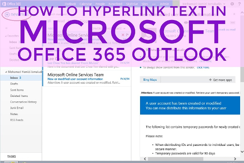 How To Hyperlink Text In Microsoft Office 365 Outlook Business